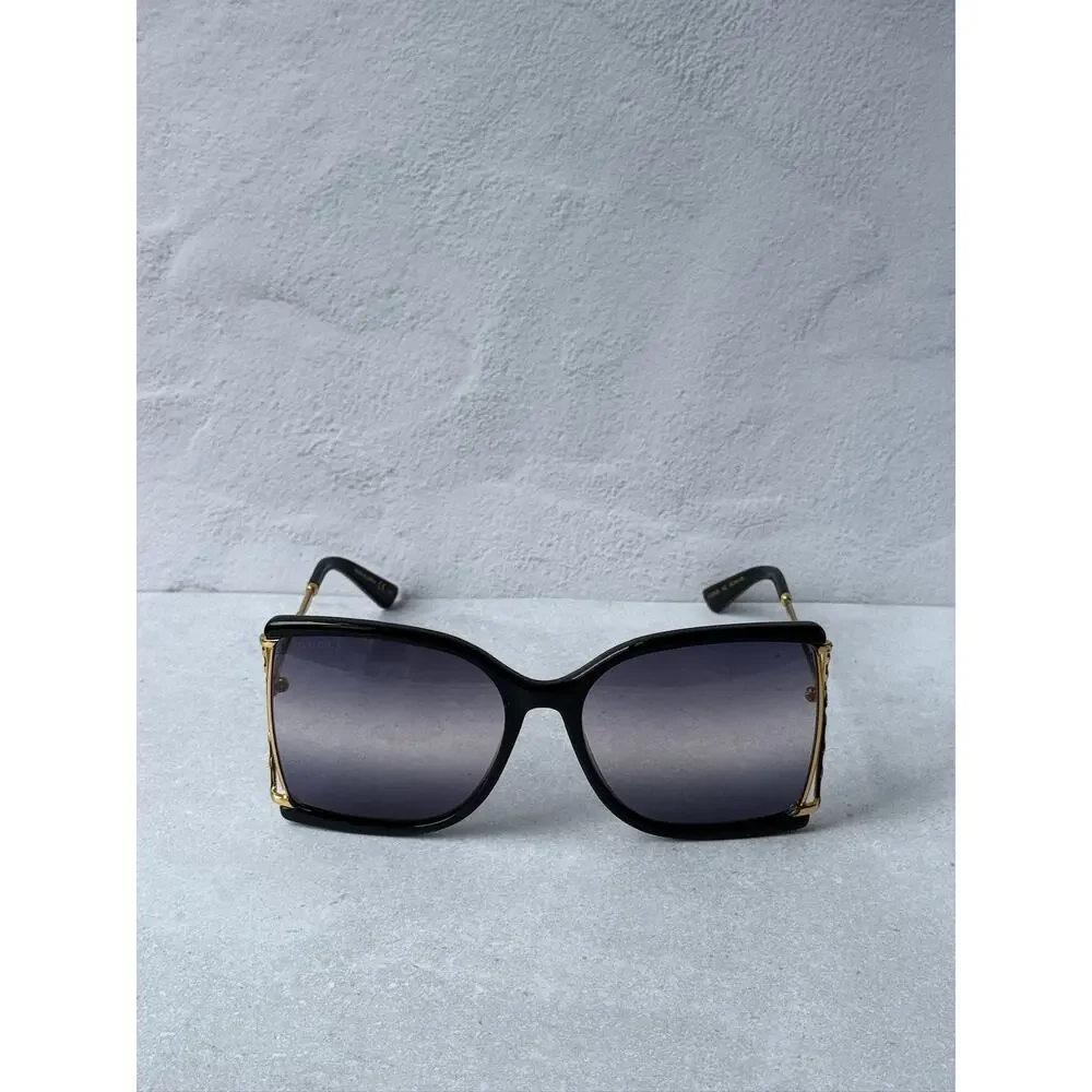 NEW Gucci GG0592S Mirror Grey Oversized Square Sunglasses $565